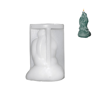 DIY Silicone Candle Molds, for Scented Candle Making, Sitting Dragon, White, 10.3x7.5x6.4cm