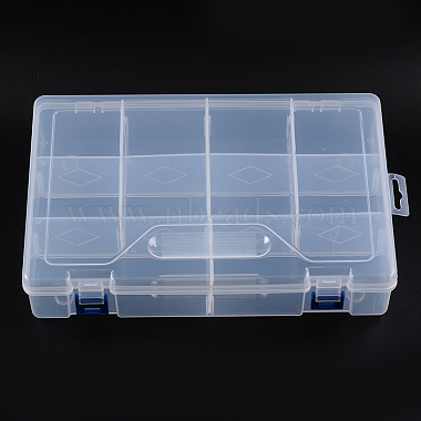 White Rectangle Plastic Beads Containers