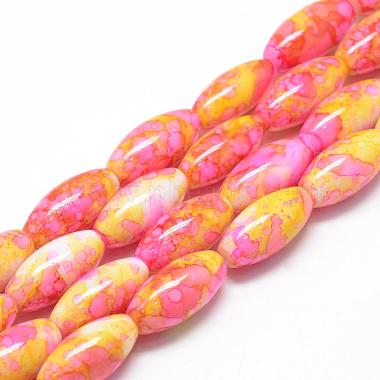 22mm PearlPink Oval Glass Beads
