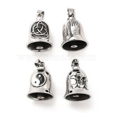 Antique Silver Bell 304 Stainless Steel Pendants
