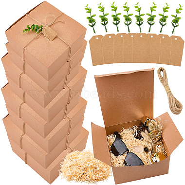 8Pcs Square Folding Kraft Paper Mailer Boxes(CON-CP0001-018C)-1