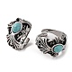 Oval Synthetic Turquoise Cuff Rings(RJEW-B107-14AS-01)-1