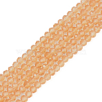 Glass Beads Strands, Faceted Abacus, Rondelle, Peru, 2.9~3.3x2mm, Hole: 0.8mm, about 135~140pcs/strand, 32~34cm(EGLA-A034-T2mm-D23)