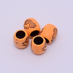 Resin Dreadlocks Braiding Beads, for Hair Styling, Column, Coral, 15.2x14.2mm, Hole: 9mm(OHAR-WH0015-12)