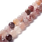 Natural Violet Strawberry Quartz Smooth Round Beads Strands, 10~10.5mm, Hole: 1.2mm, about 38pcs/strand, 14.96 inch(38cm)(G-O029-06C)