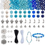 DIY ocean Theme Stretch Bracelet Making Kits, Mixed Color, 8mm, Hole: 1mm(DIY-PH0023-82)