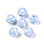 Bubblegum Opaque Acrylic Round Beads, Light Sky Blue, 20mm, Hole: 2mm(MACR-R527-20mm-15-1)