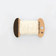 Jute Cord, Jute String, Jute Twine, 3 Ply, for Jewelry Making, Floral White, 2mm, about 10.93 yards(10m)/board(OCOR-WH0016-06L)