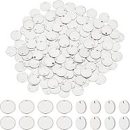 304 Stainless Steel Charms, Stamping Blank Tag, Flat Round, Stainless Steel Color, 10x1mm, Hole: 1.4mm, 300pcs/box(STAS-UN0018-27P)