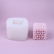 Honeycomb Shape Candle DIY Silicone Mold, Molds, For Candle Making, White, 6.3x8.3x7.3cm(PW-WG46592-01)