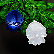 DIY Pendant Silicone Molds, Resin Casting Molds, Jellyfish, White, 76x63x8mm, Hole: 2mm(SIMO-Z005-13)