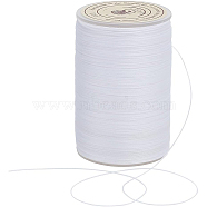 Round Waxed Polyester Thread String, Micro Macrame Cord, Twisted Cord, for Leather Sewing Stitching, White, 0.3~0.4mm, about 174.97 yards(160m)/roll, 1 roll(YC-OC0001-07A-02)