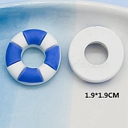 Opaque Resin Cabochons, for Hair Accessories, Swimming Ring, Blue, 19mm(OHAR-PW0001-496A)