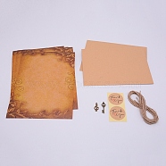 Vintage Retro Writing Letter Stationery & Blank Mini Paper Envelopes Kits, with Alloy Pendants and Jute Twine, for Birthday Party Invitation Card Making, Peru, 210x145x0.1mm(DIY-WH0184-24B)