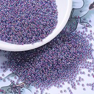 MIYUKI Round Rocailles Beads, Japanese Seed Beads, (RR340) Hot Pink Lined Aqua AB, 11/0, 2x1.3mm, Hole: 0.8mm, about 5500pcs/50g(SEED-X0054-RR0340)