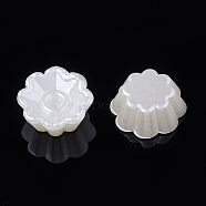 ABS Plastic Imitation Pearl  Rhinestone Settings, Flower, Creamy White, Fit for 2mm Rhinestone, 10x4.5mm(OACR-S020-16)