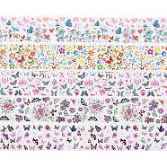 Nail Art Foil Transfer Stickers, Flowers Butterfly Nail Decals, for DIY Design Nail Extension Gel Art Decorations, Mixed Color, 50x4cm(MRMJ-Q096-M)