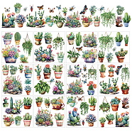 12 Sheets 12 Style PVC Stickers, Heat Transfer Film, for Window Decoration, Cactus, 140x140mm, 1 sheet/style(DIY-WH0570-030)