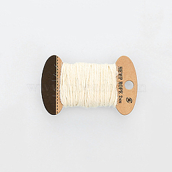 Jute Cord, Jute String, Jute Twine, 3 Ply, for Jewelry Making, Floral White, 2mm, about 10.93 yards(10m)/board(OCOR-WH0016-06L)