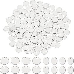 304 Stainless Steel Charms, Stamping Blank Tag, Flat Round, Stainless Steel Color, 10x1mm, Hole: 1.4mm, 300pcs/box(STAS-UN0018-27P)