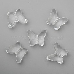 Transparent Acrylic Beads, Butterfly, Clear, about 29mm long, 23mm wide, 12mm thick, hole: 2mm, about 113pcs/500g(PL404Y-6)