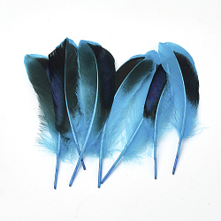 Feather Costume Accessories, Dyed, Deep Sky Blue, 115~160x20~35mm(X-FIND-Q046-15A)