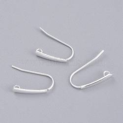 304 Stainless Steel Earring Hooks, Flat Ear Wire, Silver, 18.5x13.5x3.5mm, Hole: 1.5mm, Pin: 0.8mm(X-STAS-K211-02S)