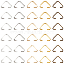 600Pcs 5 Colors Iron Triangle Rings, Buckle Clasps, Fit For Top Drilled Beads, Webbing, Strapping Bags, Mixed Color, 6x9.5x0.8mm, 120pcs/color(IFIN-SC0001-55)