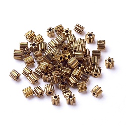 Grade A Glass Seed Beads, Flower, Golden Plated, 3.5x3.5~4mm, Hole: 1mm(X-SEED-T001-601)