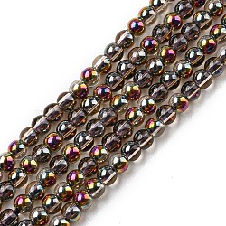 Electroplate Glass Beads Strands, Half Plated, Round, Slate Gray, 2.3mm, Hole: 0.3mm, about 180~183pcs/strand, 14.09~14.33''(35.8~36.4cm)(EGLA-K014-A-HP01)