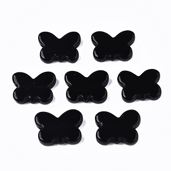 Natural Black Stone Beads, Butterfly, 14.5x20x4mm, Hole: 1.2mm