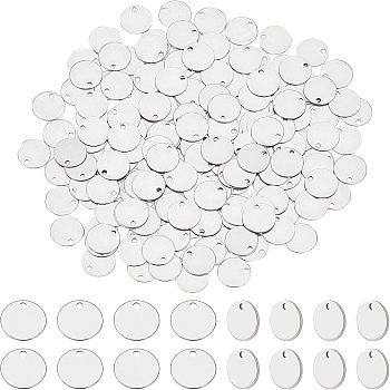 304 Stainless Steel Charms, Stamping Blank Tag, Flat Round, Stainless Steel Color, 10x1mm, Hole: 1.4mm, 300pcs/box