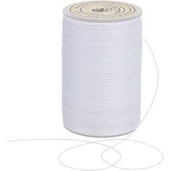 Round Waxed Polyester Thread String, Micro Macrame Cord, Twisted Cord, for Leather Sewing Stitching, White, 0.3~0.4mm, about 174.97 yards(160m)/roll, 1 roll