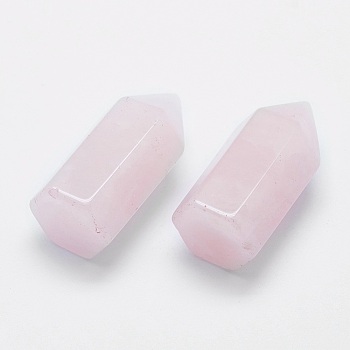 Natural Rose Quartz Pointed Beads, Healing Stones, Reiki Energy Balancing Meditation Therapy Wand, Undrilled/No Hole Beads, Bullet, 33~35x16~17x14.5~15mm