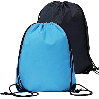 2Pcs 2 Colors Oxford Cloth Backpacks, Drawstring Bags for Sports, Rectangle, Mixed Color, 422x345x0.2mm, 1pc/color