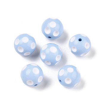 Bubblegum Opaque Acrylic Round Beads, Light Sky Blue, 20mm, Hole: 2mm