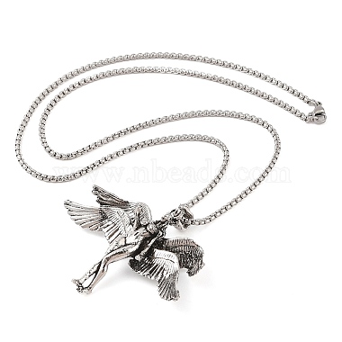 Alloy Four-Wing Mythical Angel Pendant Necklaces(NJEW-P316-06AS)-2