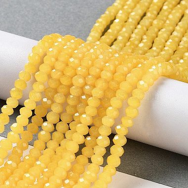Backlackierte Perlenstränge aus imitiertem Jadeglas(DGLA-A034-J4MM-A30)-5