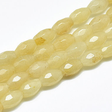 9mm Oval Topaz Jade Beads