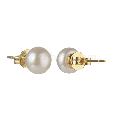 Aretes de perlas naturales rondelle(EJEW-JE04585-03)-3