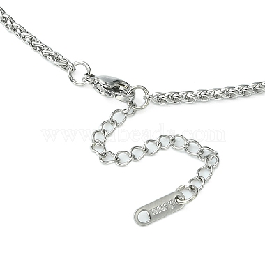 304 Stainless Steel Wheat Chain Necklace for Men Women(NJEW-YW0001-17)-2