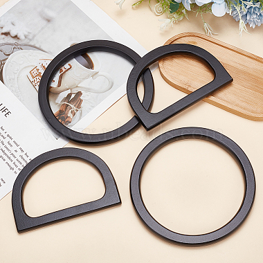 4Pcs 2 Style Wood D-Ring & Round Ring Bag Handles(DIY-WR0002-58)-4