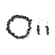 Natural Obsidian Chips Beaded Jewelry Set(X-SJEW-JS01232-01)-1