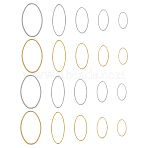 60Pcs 10 Styles Brass Linking Rings, Cadmium Free & Lead Free, Long-Lasting Plated, Oval, Mixed Color, 13~26x7~16x1mm, Inner Diameter: 12~24x6~14mm, 6pcs/style(KK-HS0001-48)