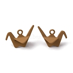 Spray Painted Alloy Pendants, Paper Crane, Peru, 18x14x12mm, Hole: 2.4mm(FIND-WH0050-62D)