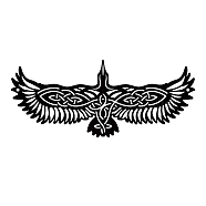 Iron Wall Art Decorations, for Front Porch, Living Room, Kitchen, Matte Style, Eagle, 123x292x1mm(HJEW-WH0067-189)