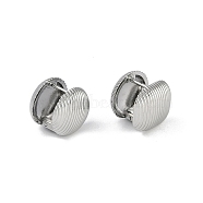 304 Stainless Steel Round Hoop Earrings, Stainless Steel Color, 14x14.5x14.5mm(EJEW-Z075-03P)