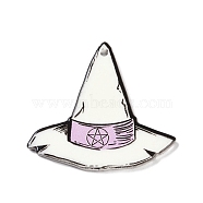 Halloween Acrylic Pendants, Hat, 36x37x2.5mm, Hole: 2mm(OACR-R271-01F)