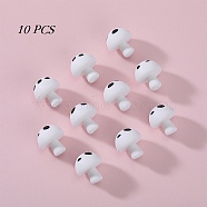 10Pcs Mushroom Silicone Focal Beads, Chewing Beads  For Teethers, DIY Nursing Necklaces Making, White, 18mm, Hole: 2mm(JX901C-01)
