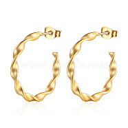 Stainless Steel C-shape Stud Earrings for Women(GN3700-1)